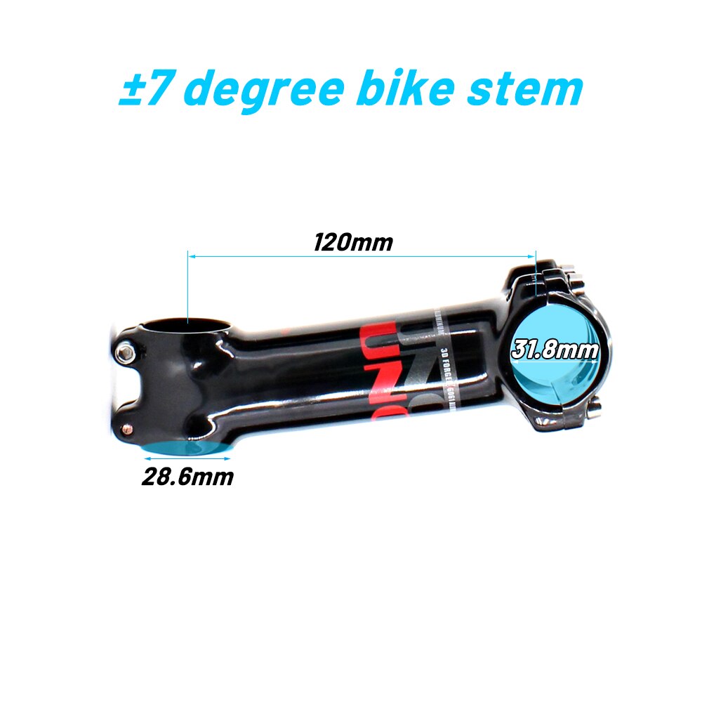 UNO vtt vélo tige 7 degrés ultra-léger en aluminium vélo tige 31.8mm 60-130mm montagne puissance pièces route 7 vélo puissance pièces tige: 31.8x120mm