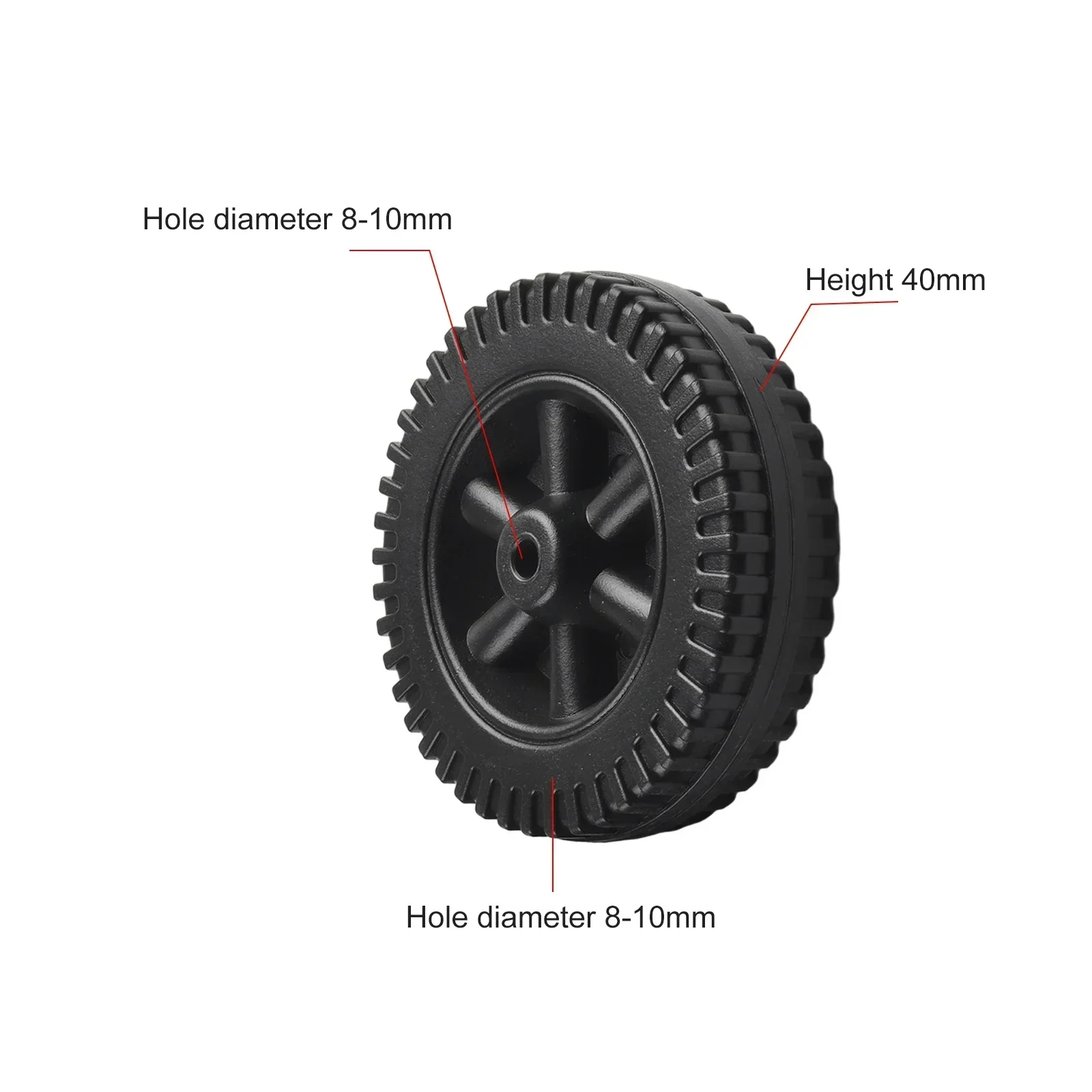 2pcs BBQ Grill Wheels 6" Oven Accessories 6 Inch Blow Molded Wheel Replacement Barbecue 8-10mm Hole Backyard Garden Tool Parts