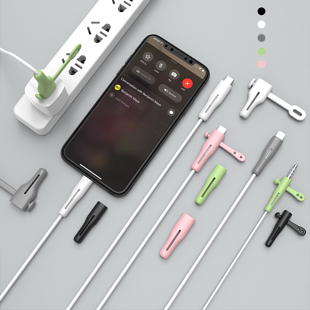Kaapelinsuoja pehmeä silikonisuojus apple iphonelle usb-laturi kaapelinsuojaus langankelaus käytännöllinen lisävaruste