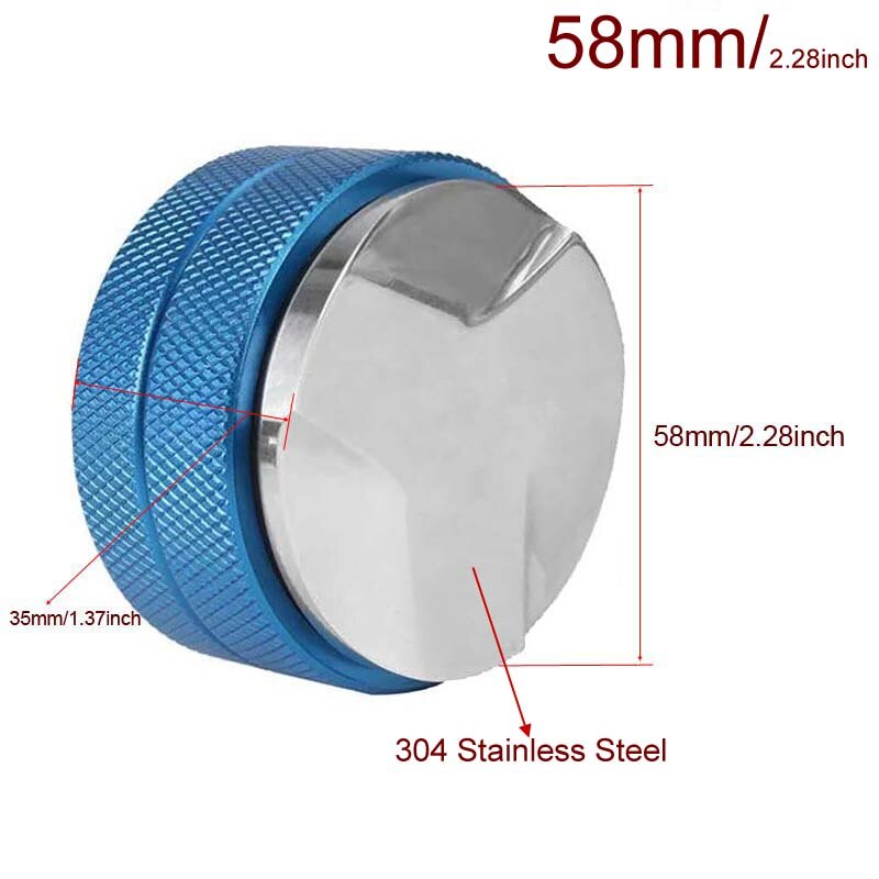 304 Rvs Espresso Koffie Tamper 58 Mm Verstelbare Drie Schuine Helling Base Home Koffie Brouwen Gereedschap: Blue 3Angle 58mm