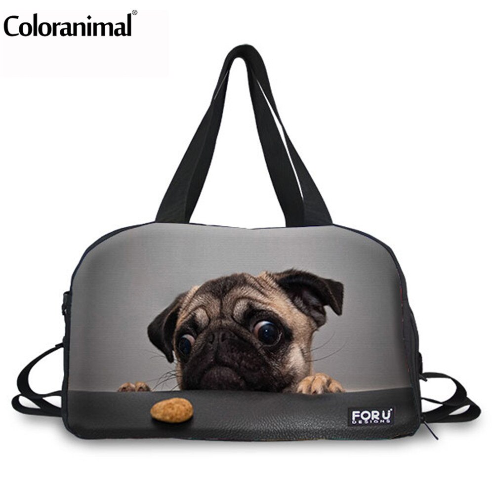 Coloranimal Semplice Travle Borsa sacchetto di Mano Delle Donne Simpatico Gatto e Cane di Stampa per Le Donne Big Duffle Bag Multifunzione Borsa Week-End: B0013T