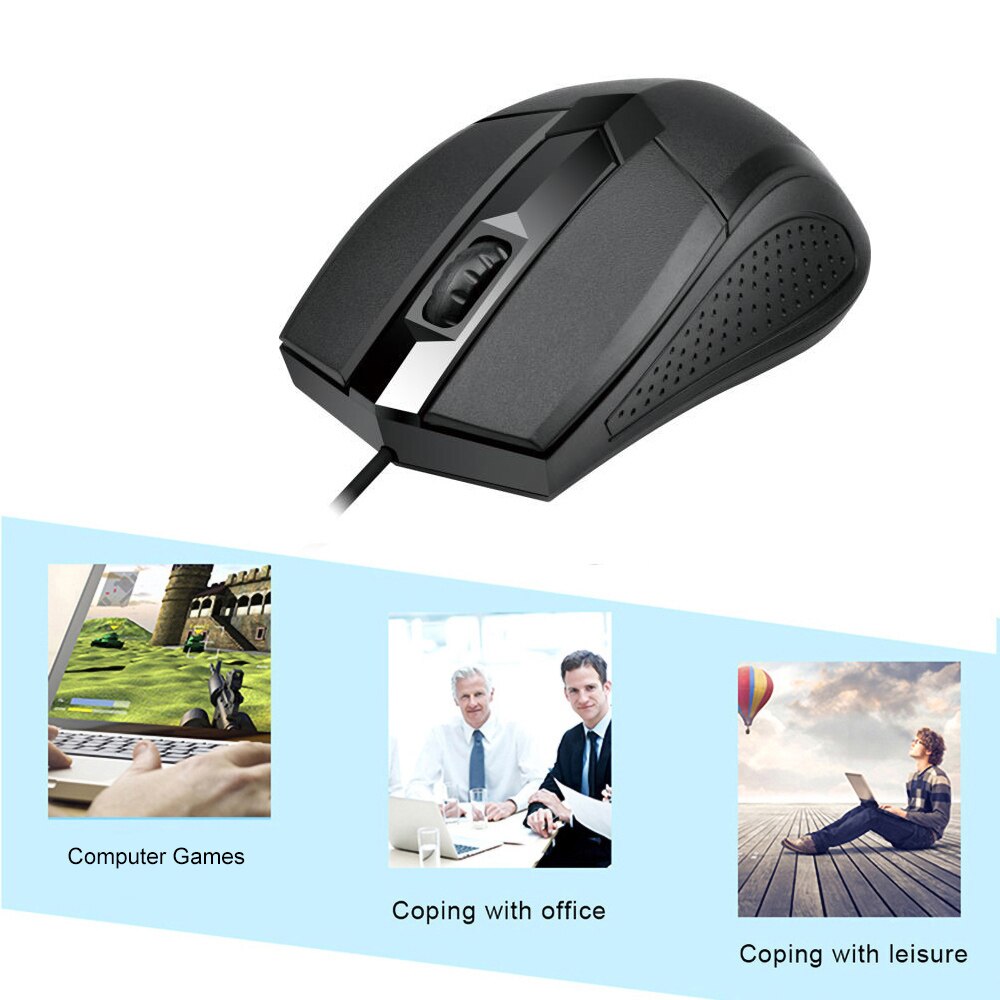 kebidumei 3D USB Wired Gaming Mouse 2 Button 1600DPI Gamer Optical Mice For PC Laptop Notebook Computer Mouse