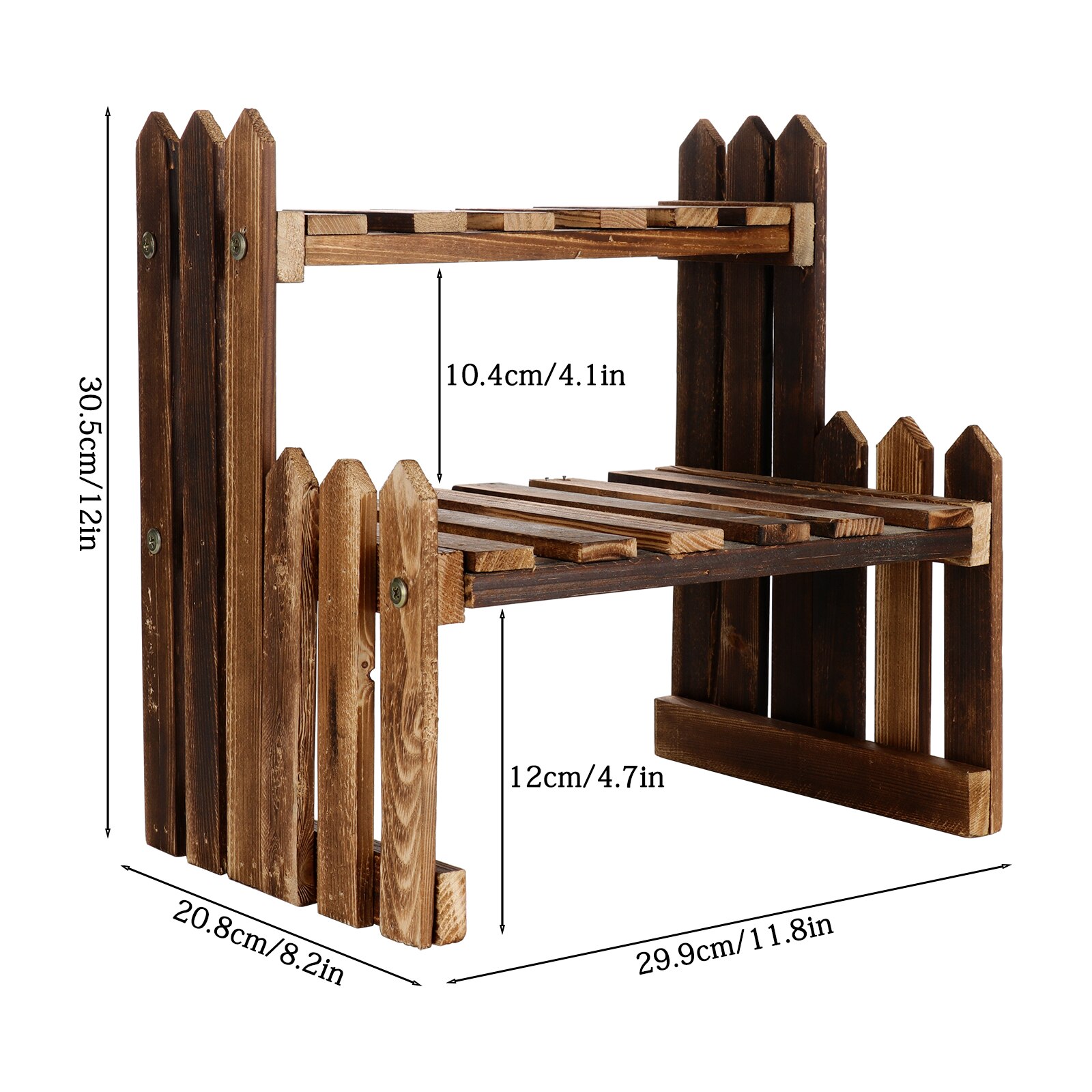 Multi Tier Garden Shelf Two-layer Display Shelf Wooden Flower Stands Balcony Corner 1pcs Outdoor Tool Flowers Wood Plant Stand
