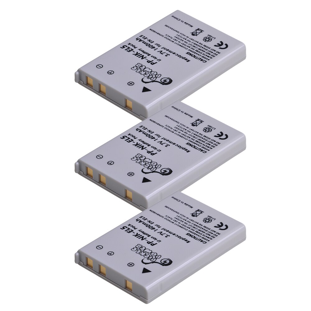 3 Pcs EN-EL5 EN EL5 ENEL5 Battery and Wall Charger for Nikon Camera Coolpix P80 P90 P100 P500 P510 P520 camera accessories: 3 battery