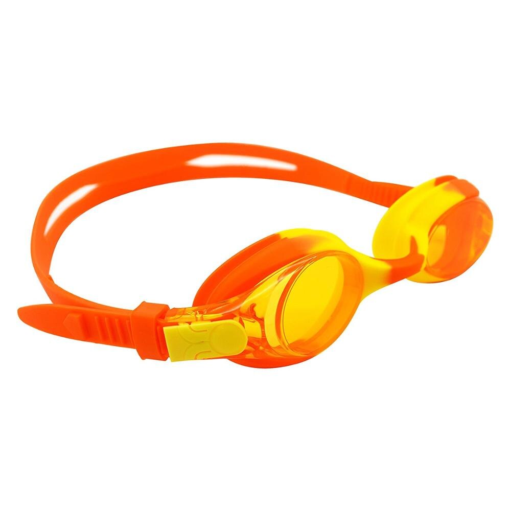Gafas de natación para niños, gafas para la piscina para niños, marco de silicona transparente, correa ajustable HD, resistente al agua, Anti-Niebla, 6 colores: orange