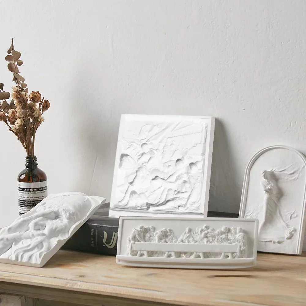 Nordic INS Style Character Gypsum Statue DIY Painted Sketch Photography Props Tabletop Decorations Home Art Plaster Decoration