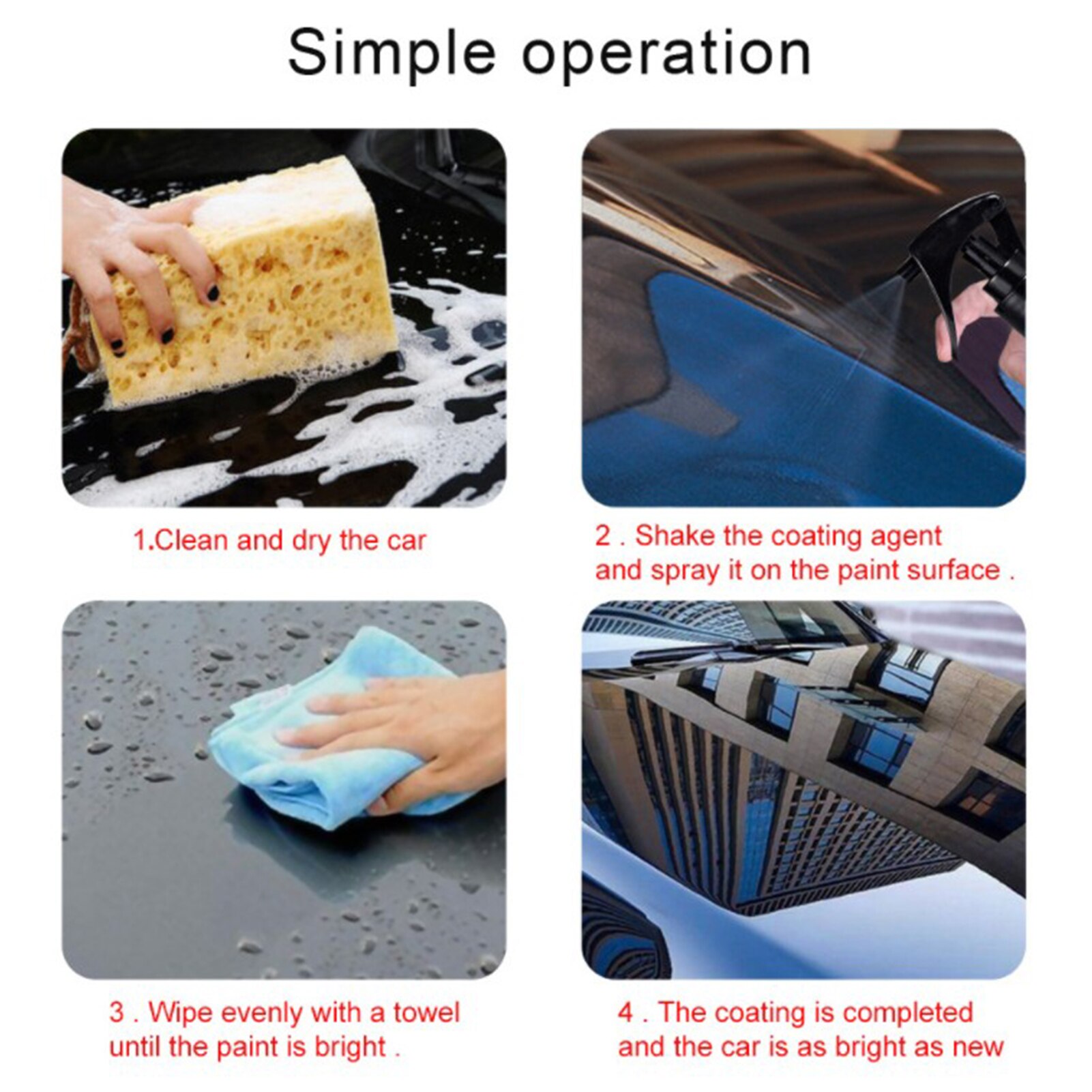 120ml Car Nano Ceramic Coating Ceramic Car Wash Fortify Quick Coat Polish &amp; Sealer Spray Polishing Spraying Wax for Auto