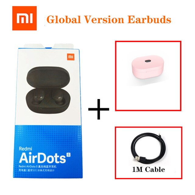 Xiaomi Redmi Airdots S Global Version 5.0 TWS Wireless Bluetooth Earphone Sport Noiseing Reduction Mi Ture Earbuds Headset: Skin Color