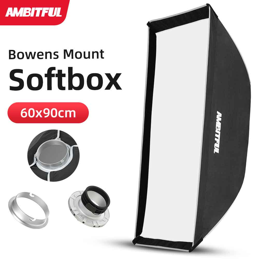 AMBITFUL 24"x 35" 60 x 90cm Softbox with Bowens or Profoto or Elinchrom Mount Softbox for Studio Strobe Flash Light
