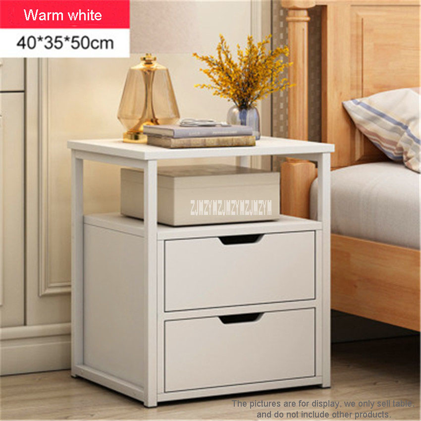Multifunction Bedside Locker Bedside Table Nordic Modern Bedside Table Storage Locker Household Bedroom Simple Economic Cabinet: white 2 drawers