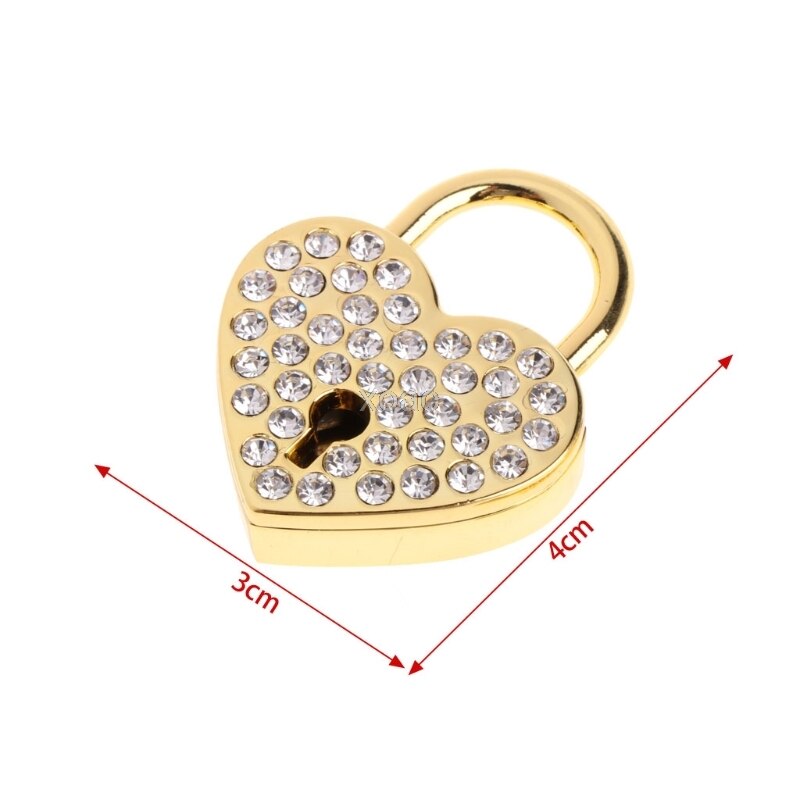 Diamantes Vintage antiguo estilo Mini arquería corazón candado llave con llave M13