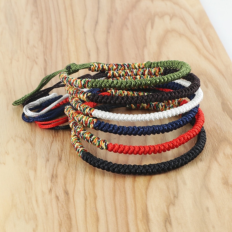 Multi Kleur Armbanden En Armbanden Voor Vrouwen Mannen Tibetaanse Boeddhistische Handgemaakte Gevlochten Touw Verstelbare Lucky Armband Sieraden