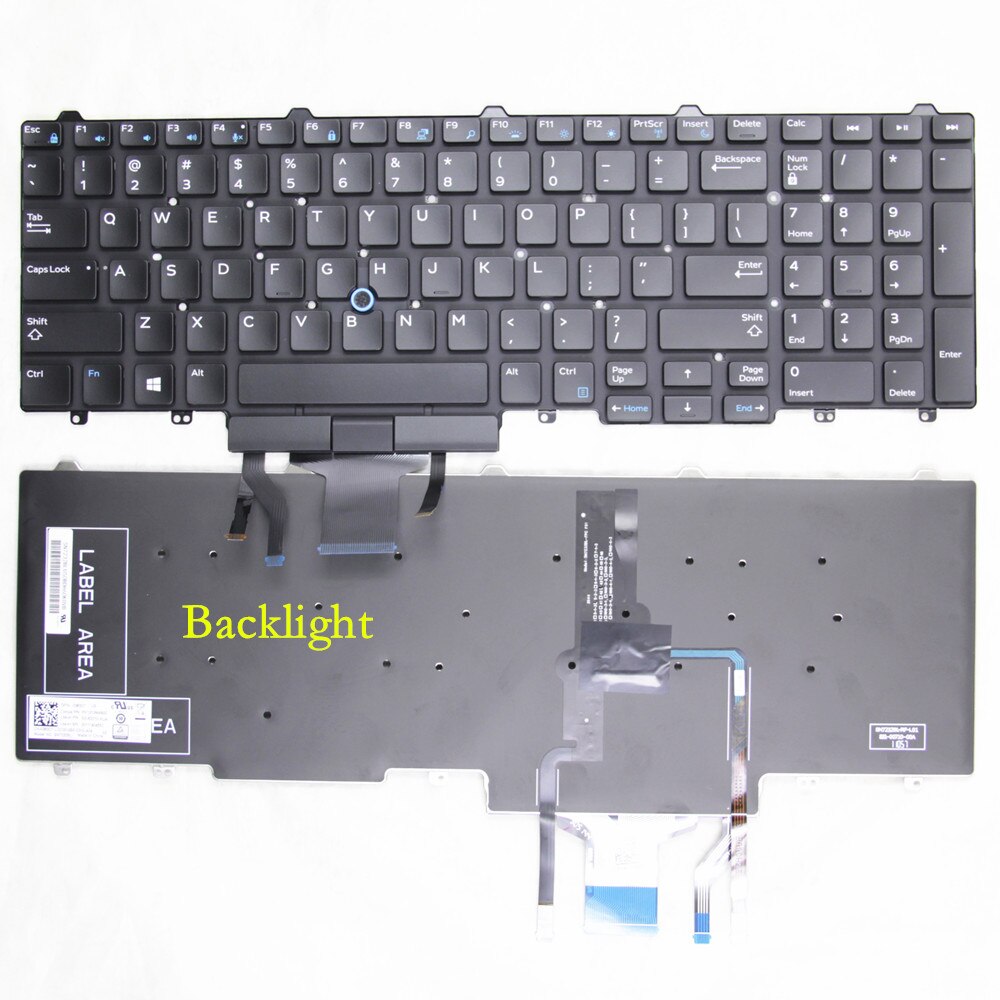 US Origina For DELL Latitude E5550 E5570 E5580 E5590 Precision 3510 7510 7710 7720 7520 3520 P53F English keyboard Backlit: Backlight
