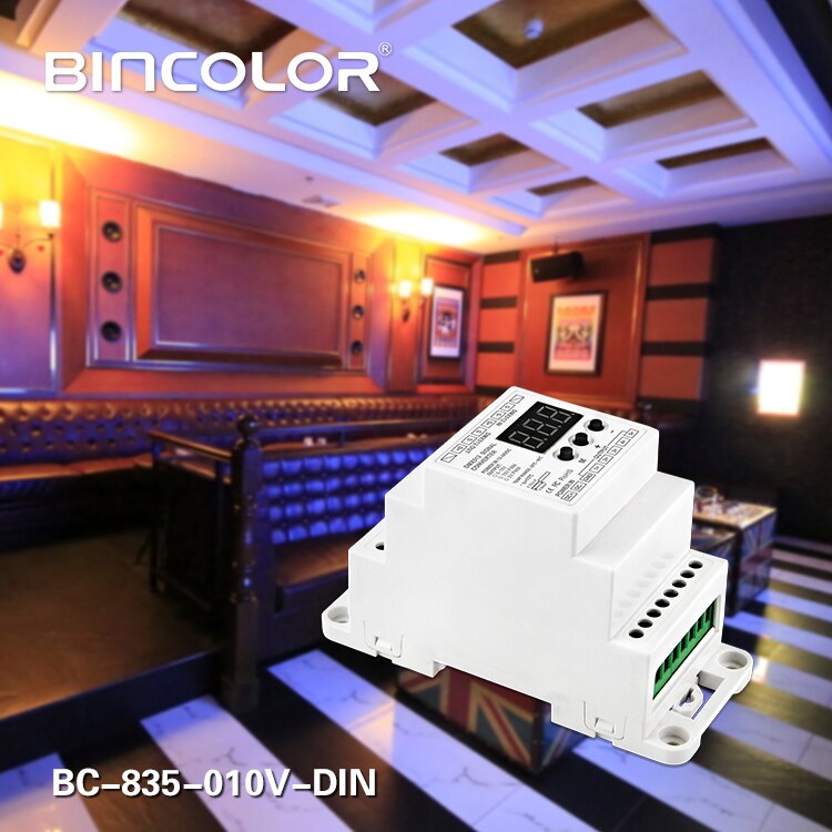 BC-835-010V-DIN DC12V 24V 5CH Led Din Rail DMX512/1990 Signaal Naar 0-10V Of Pwm DMX512 controller 10V 5V Signaal Converter DMX512