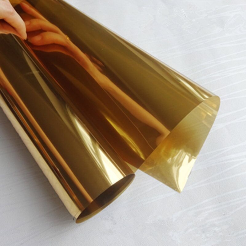 SUNICE-película Solar polarizado ventana UV reflectante espejo dorado, pegatina de vidrio, aislamiento térmico tintado, calcomanías de privacidad para construcción del hogar
