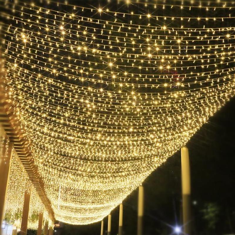 Luci natalizie decorazione esterna 4m 8m 16m 20m Droop 0.6m Led tenda ghiacciolo luci stringa capodanno 2021 ghirlanda fata luci