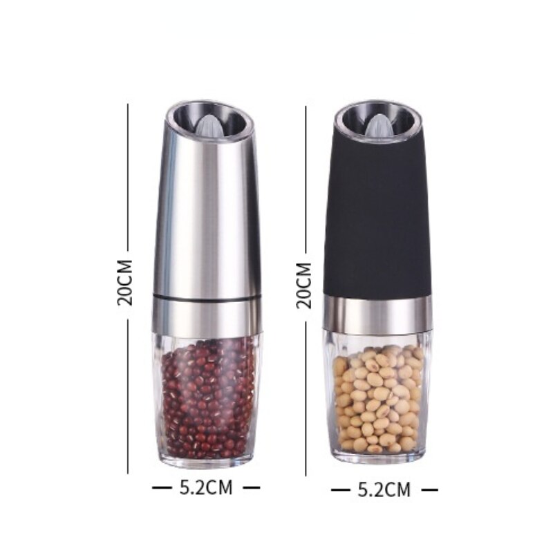 Automatic Salt Pepper Grinder Electric Spice Mill Grinder Seasoning Adjustable Coarseness Kitchen Tools Grinding For Cooking BBQ