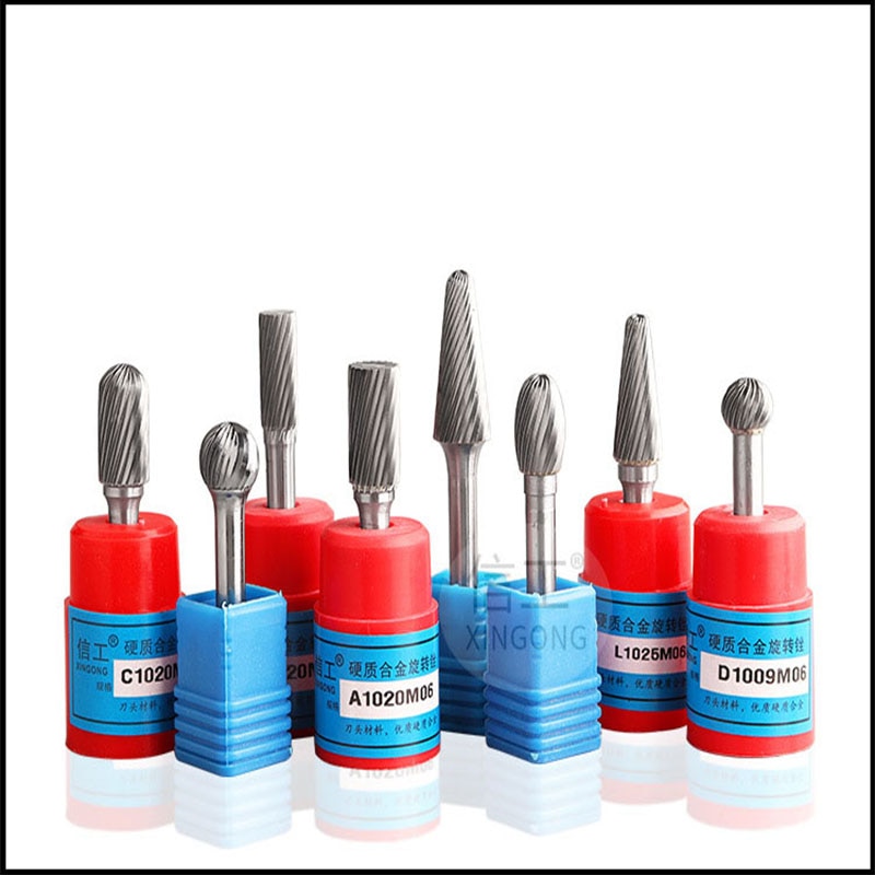 16*6MM Solid Carbide Tungsten Steel Milling Cutter Single Slot Metal Electric Grinding Head Carbide Rotary File Polishing Tool