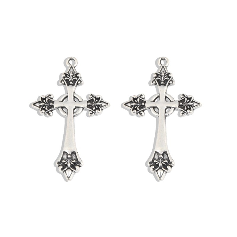 15 stks Zilver Kleur 43x26mm Jesus Cross Charms Religieuze Geloof Hanger Fit DIY Sieraden Maken Handgemaakte Accessoires