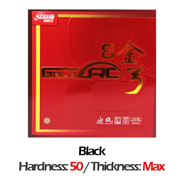 DHS-tenis de mesa GoldArc 8, Alemania tech, granos rojos o negros, goma de Ping Pong con esponja para tenis de mesa: H50 Max BLACK