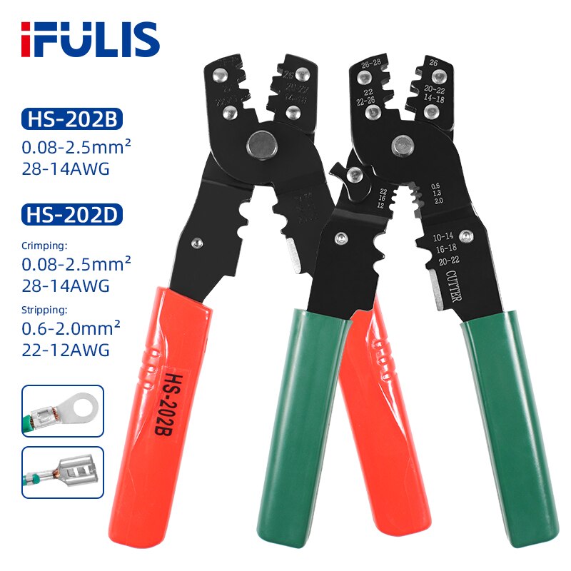 HS-202B Crimping Pliers Wire Cable Crimper Cutter Pliers Terminal Pliers Tool HS-202D