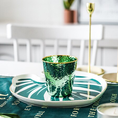 Vert classique japonais émeraude marteau en forme de verre Net rouge verre rouge vin Champagne coupe Restaurant décoration tasse: HL001