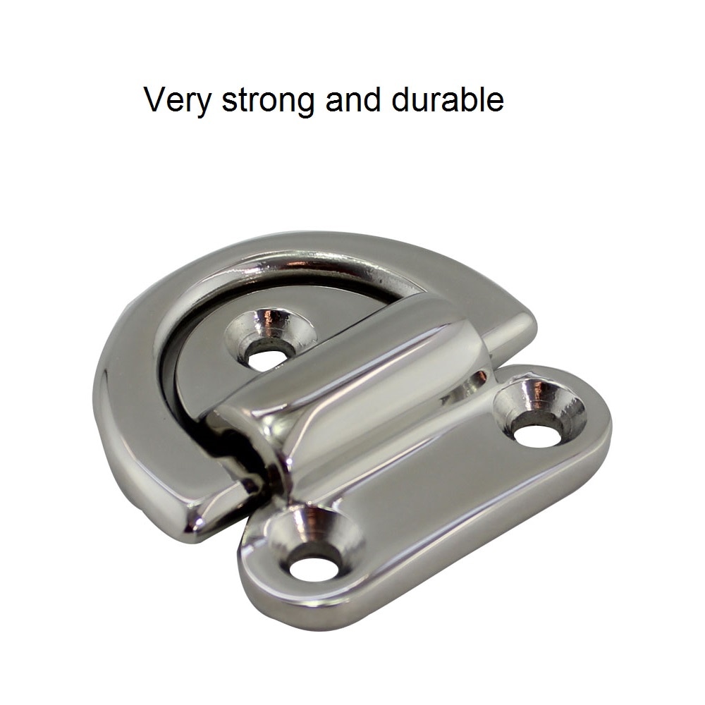 4PCS 316 Stainless Steel Folding Pad Eye Plate With Ring 6mm 8mm 10mm Heavy Duty Marine Hardware Folding Pad Eye