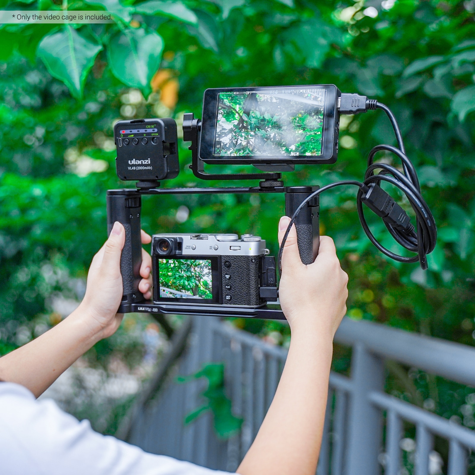 UURig R069 uniwersalny DIY metal wideo klatka szybowa Vlog takielunek ręczny stabilizator z 1/4 Cal śruba podwójne zimne uchwyty robić butów robić aparatu