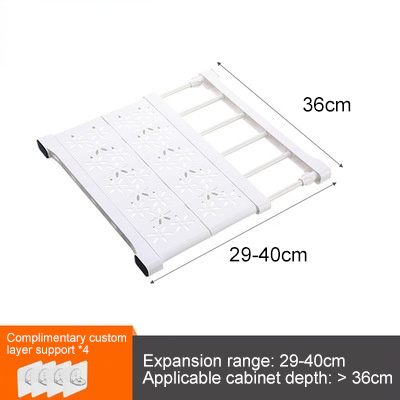 Adjustable Wardrobe Closet Organizer Clothes Storage Shelves for Kitchen Bathroom Telescopic Holders Shelf Wall Mounted Racks: Silver