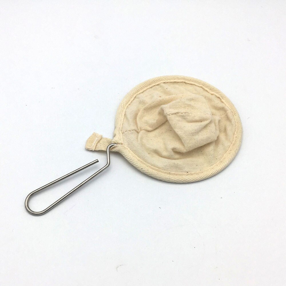 Reusable Coffee Filter Bag with Stainless Steel Handle Flannel Cloth Coffee and Tea Tools