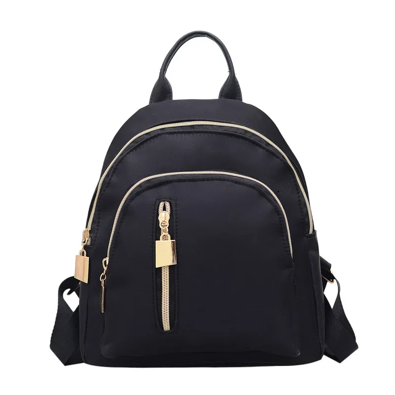 Women Backpack Travel Casual Waterproof Nylon Shoulder Bags Female Large Capacity Handbag Rucksack Black Purse Girls School Pack: Default Title