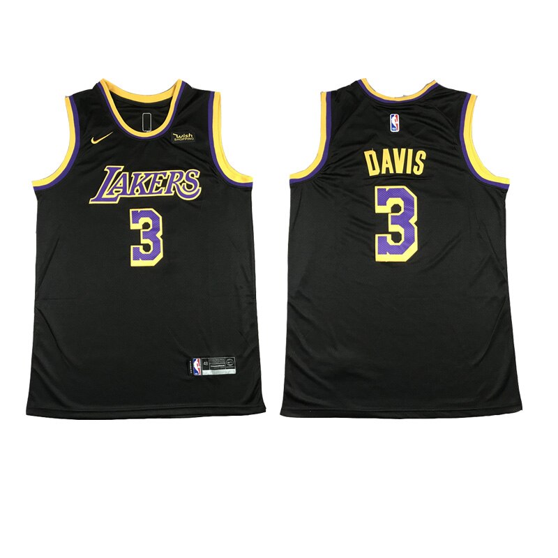 2021 męskie Los Angeles Lakers Anthony Davis #3 Kobe Bryant #24 LeBron James #23 zarobiona edycja koszulka czarna: 3 / M