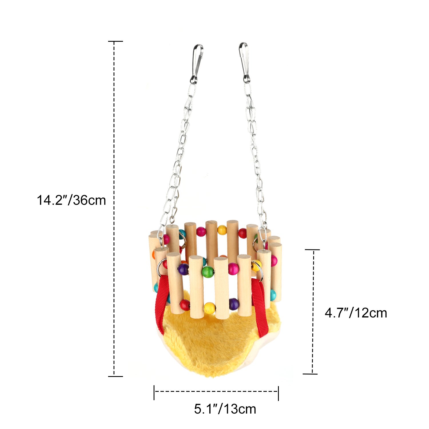 Small Pet Ladder Toy with Hammock, Parrot Cage Hanging Toy, Hamster Swing Toy, Squirrel Totoro Chinchilla Rabbit Chewing Toy