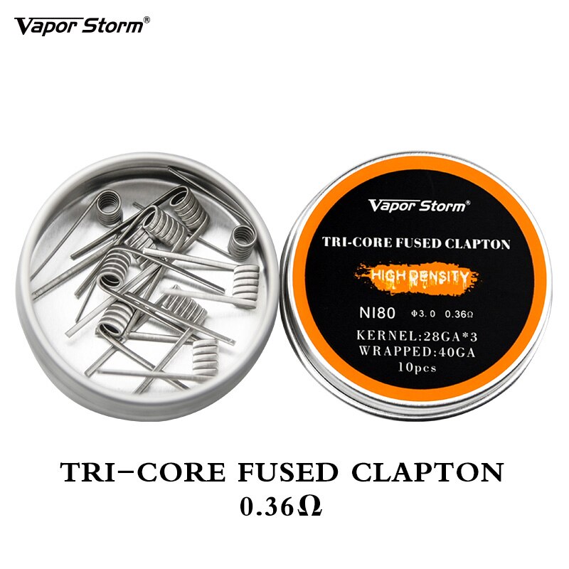 2 boxen NI80 Nichrome Hohe Dichte Außerirdischer V2 Verschmolzen Clapton Vorgefertigte Heizung Spule Elektronische Zigarette Spiralen RDA RTA RDTA Spule: 10x Tri-Ader verschmolzen