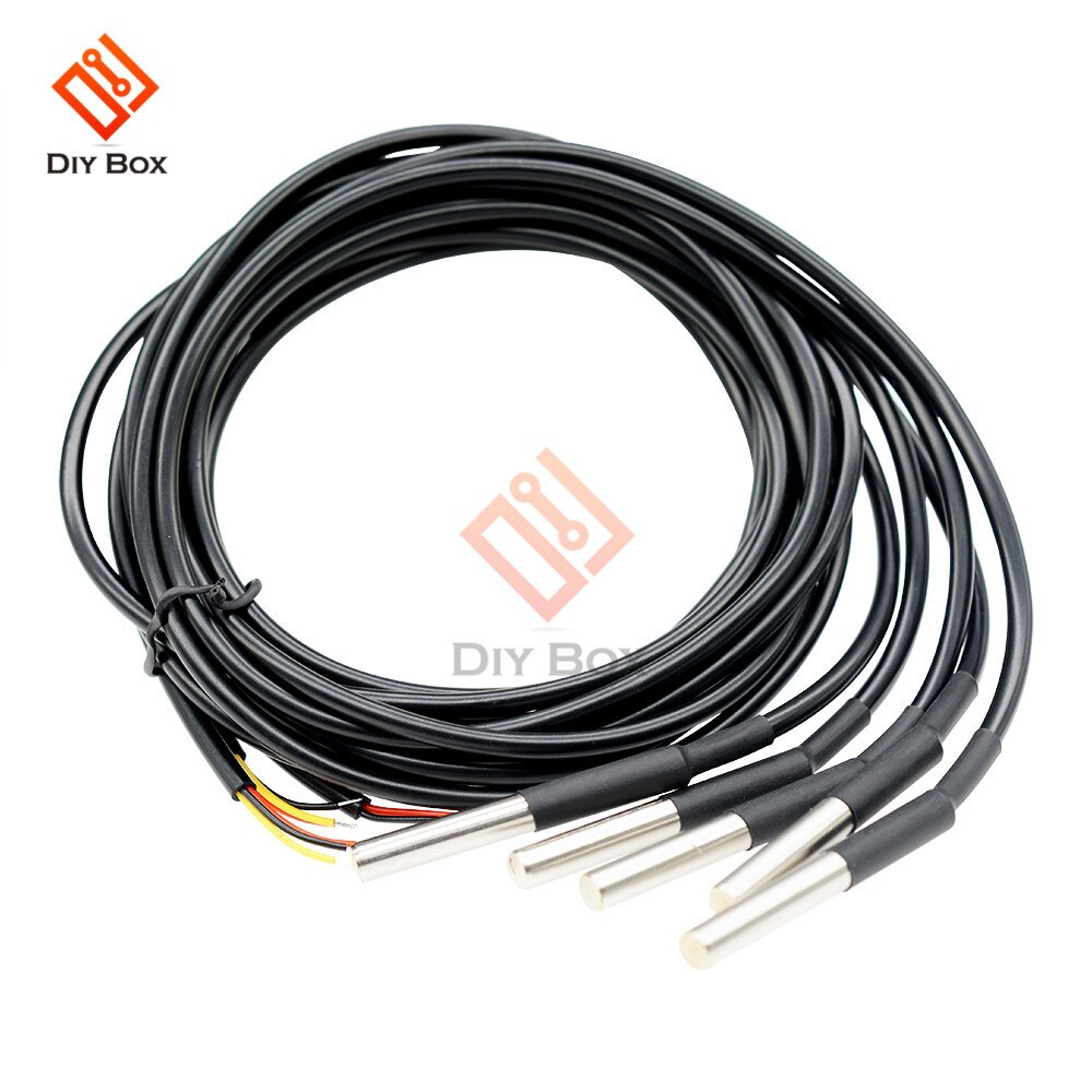 1m/2m/2.5m/3m ds18b20 à prova dntc água digital sensor de temperatura sonda ntc termistor cabo térmico compatível de aço inoxidável: DS18B20 2.5M