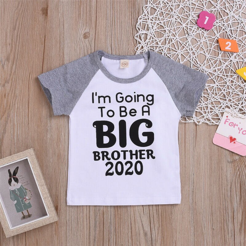 neue Big Brother Schwester Brief Print Jungen Mädchen Kinder T-shirt Tops Kurzarm O Neck Passenden Outfit Kleidung kostüm