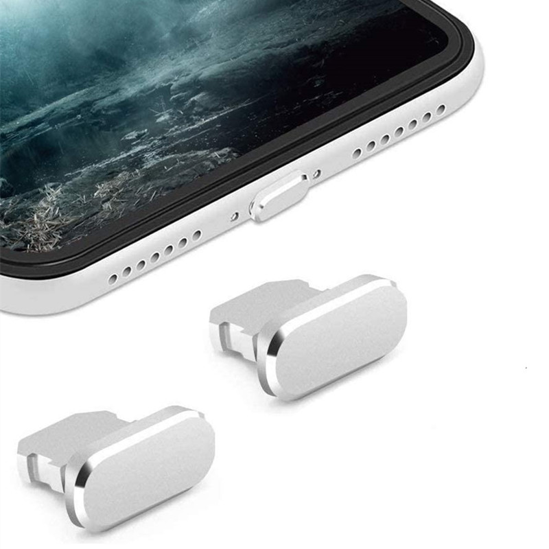 Tapón antipolvo de Metal, puerto de carga, tapón antipolvo para iPad iPhone 14 13 12 Pro Max Xr 7 8 Plus, Airpods para ios, accesorios de enchufe Lightning: XS / Blanco