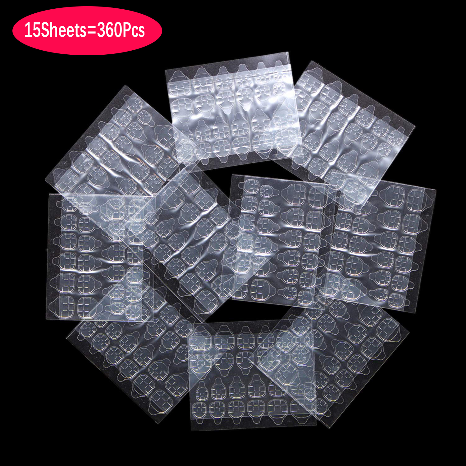 600 Uds pegamento de doble cara pegatina para uñas pestañas adhesivas impermeable transpirable pegamento para uñas postizas pegatinas gelatina puntas de uñas postizas: Beige