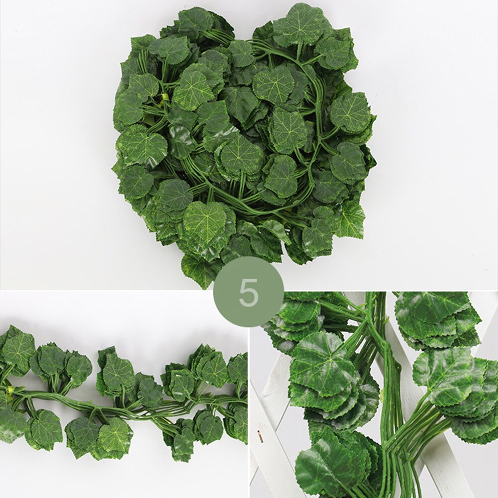 200cm Artificial Grape Parthenocissus Vine Indoor Outdoor Wall Hanging Garden Home Resturant Decor Living Room Decoration