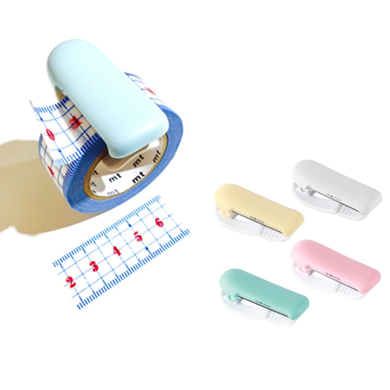 Portable Simple Mini Tape Cutter Set Tape Tool Roller Tapes Cutter Dispenser School Supplies Office Stationery