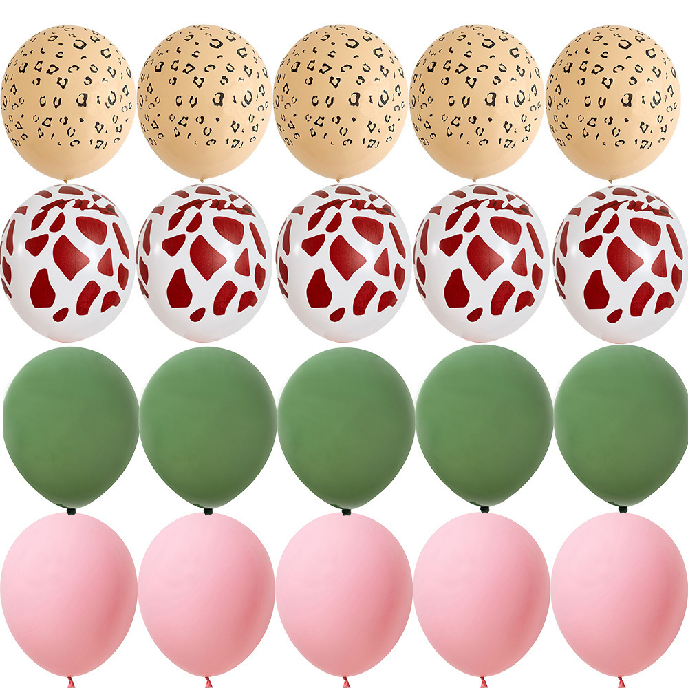 20 stks 12 inch Tijger/Luipaard/Giraffe Patroon Ballon Set voor Kinderen Wild Dier Jungle Safari Verjaardagsfeestje decoratie Benodigdheden: Fluorescentie Geel