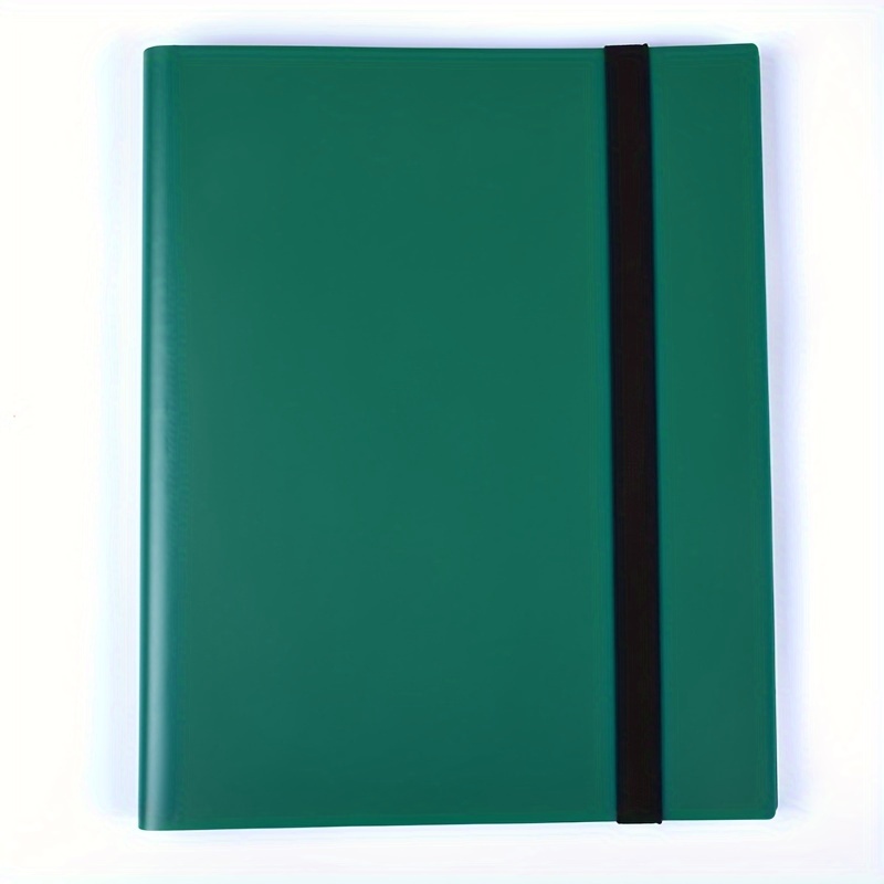 Trading card binder 4 pockets, 20 pages of 160 cards, side loading card book, football basketball card collector: green