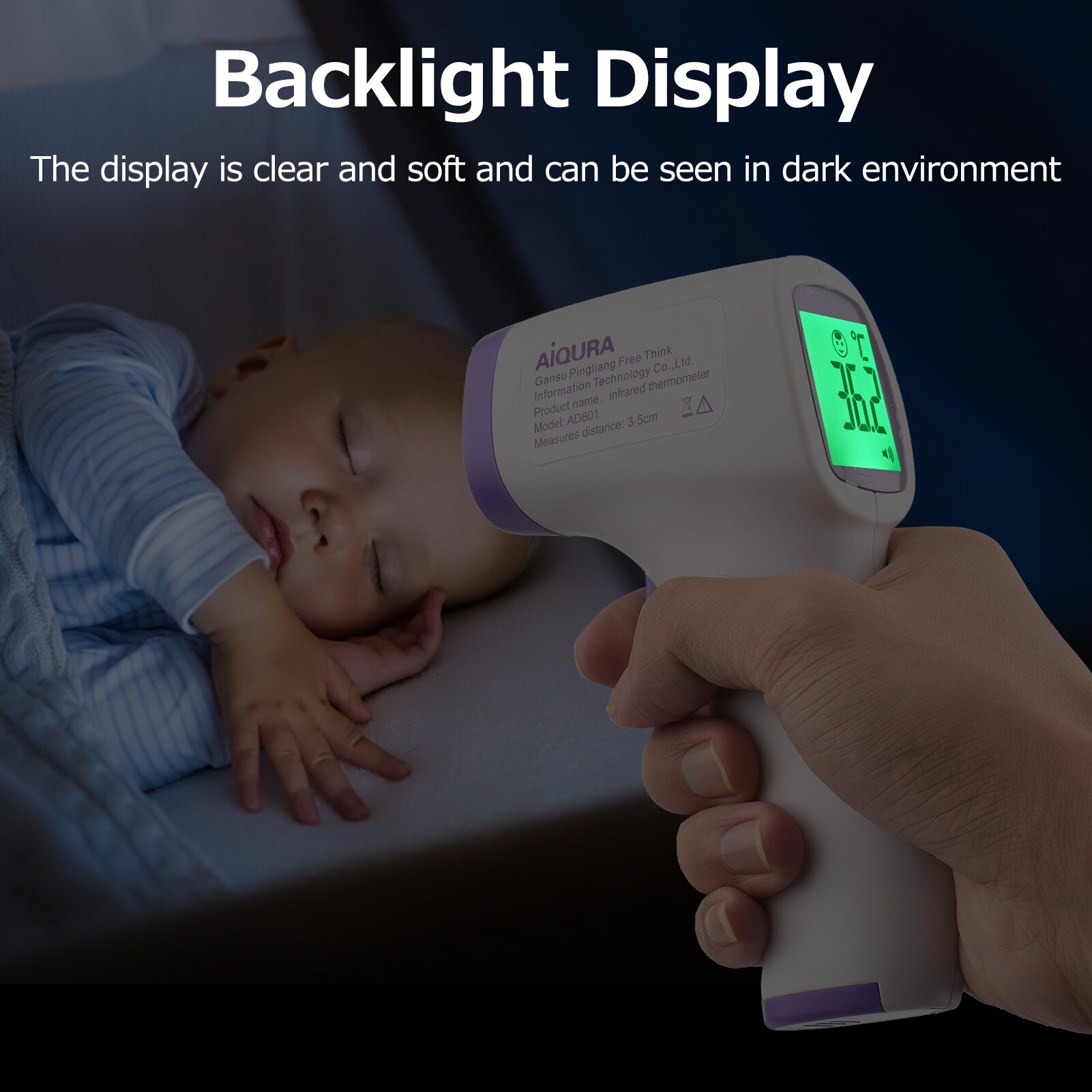 Lcd Digitale Infrarood Voorhoofd Thermometer Non-contact Ir Thermometer Digitale Temperatuur Meten Gauge Koorts Alarm Huishoudelijke