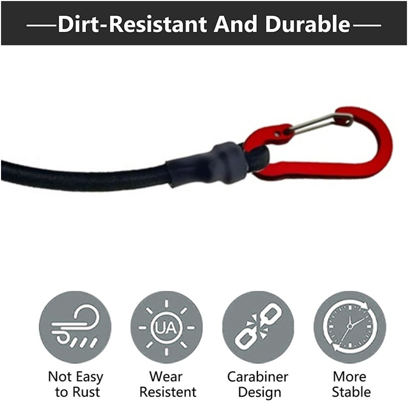 colección Heavy Duty Bungee Cord Elastic Tie String Carabiner Ganchos Kayak Ciclismo Equipaje Cuerdas de Embalaje