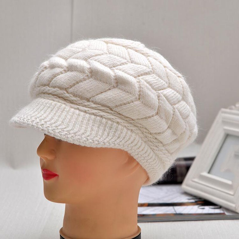 SUOGRY Women Knitted Hat Winter Solid Color Warm Hats Accessories Beanie Girls Skullies Caps Outdoor Bonnet