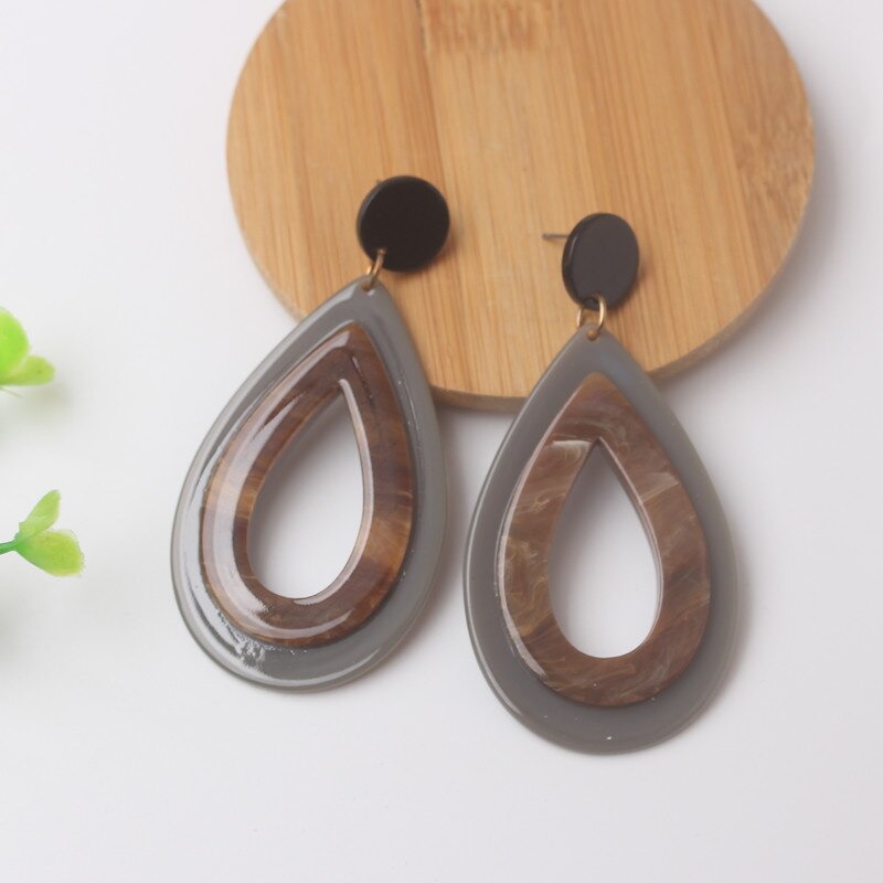 Exaggerated Big Dangle Earrings for Women Hollow Water Acrylic Statement Female Earrings pendientes mujer Ear Jewelry