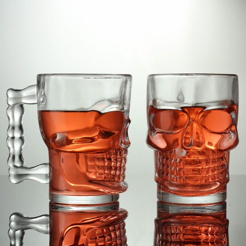 Dödskalle mugg vin öl kopp whisky tequila med handtag martini cocktailglas halloween perfekt för bardekoration