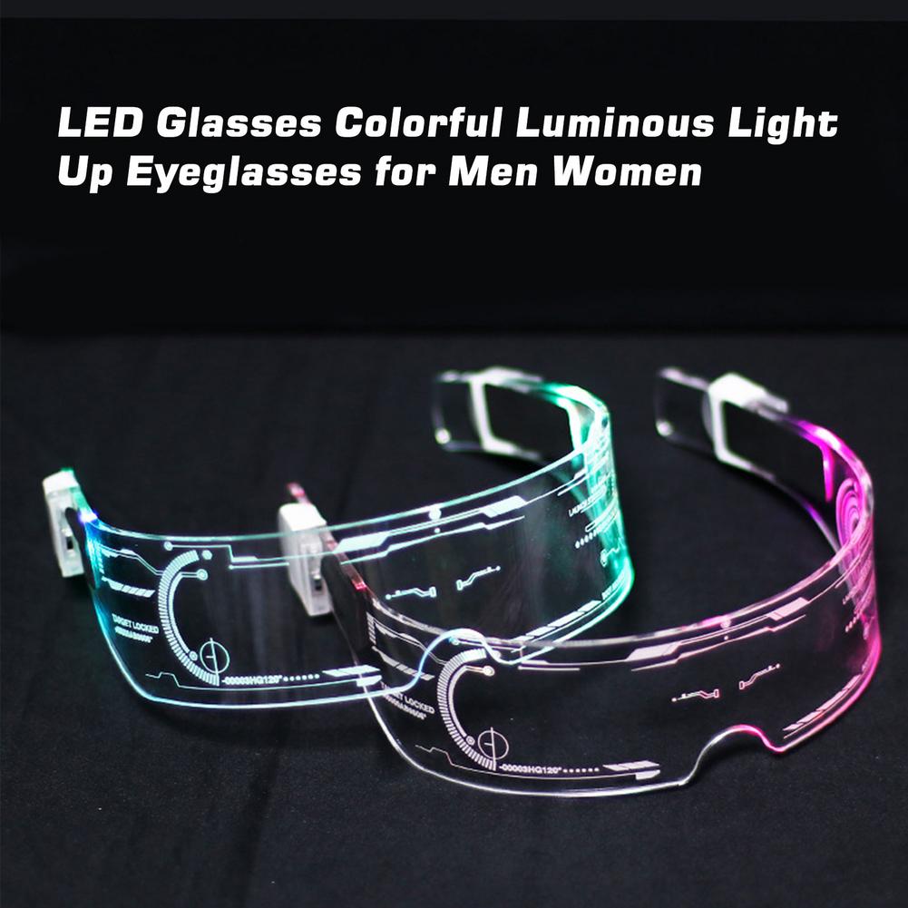 LED Glasses Colorful Luminous Light Up Eyeglasses For Men Women