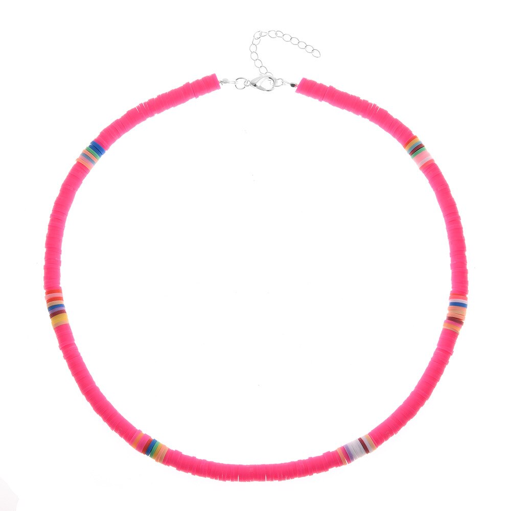 Colliers de perles en vinyle pour femmes et filles, fait à la main, coloré, à la , pour la plage, pour les , été: 8