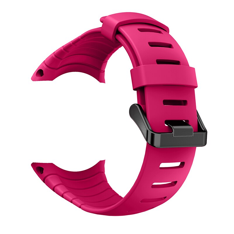 Urrem til suunto core silikone udskiftning sport urrem til suunto core armbånd klassisk armbånd håndledsbælte: Rosenrød